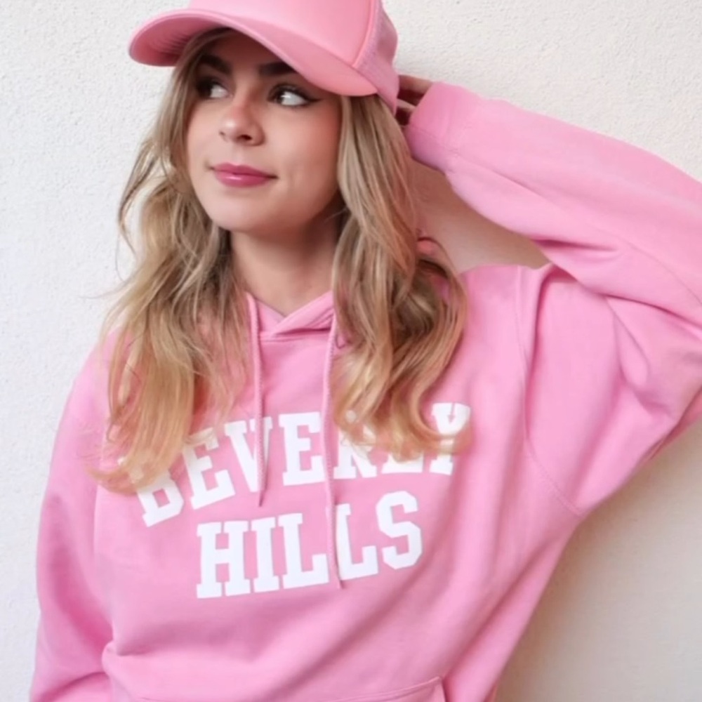 Pink Beverly Hills Oversized Unisex Hoodie